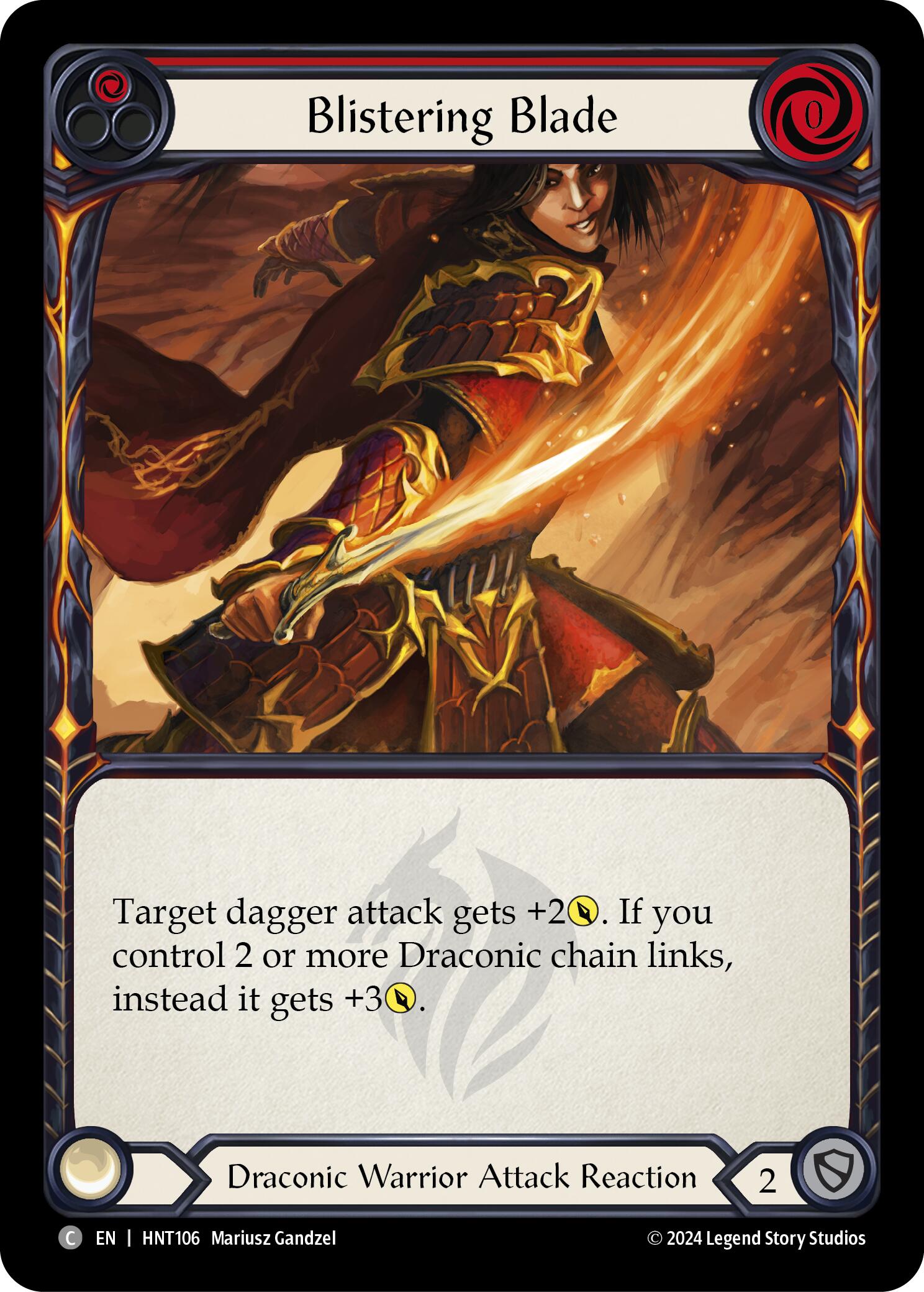 Blistering Blade (Red) [HNT106] (The Hunted)  Rainbow Foil | Card Merchant Takapuna