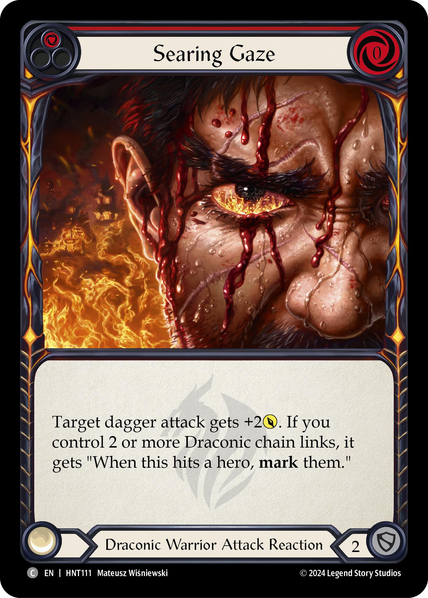 Searing Gaze (Red) [HNT111] (The Hunted)  Rainbow Foil | Card Merchant Takapuna