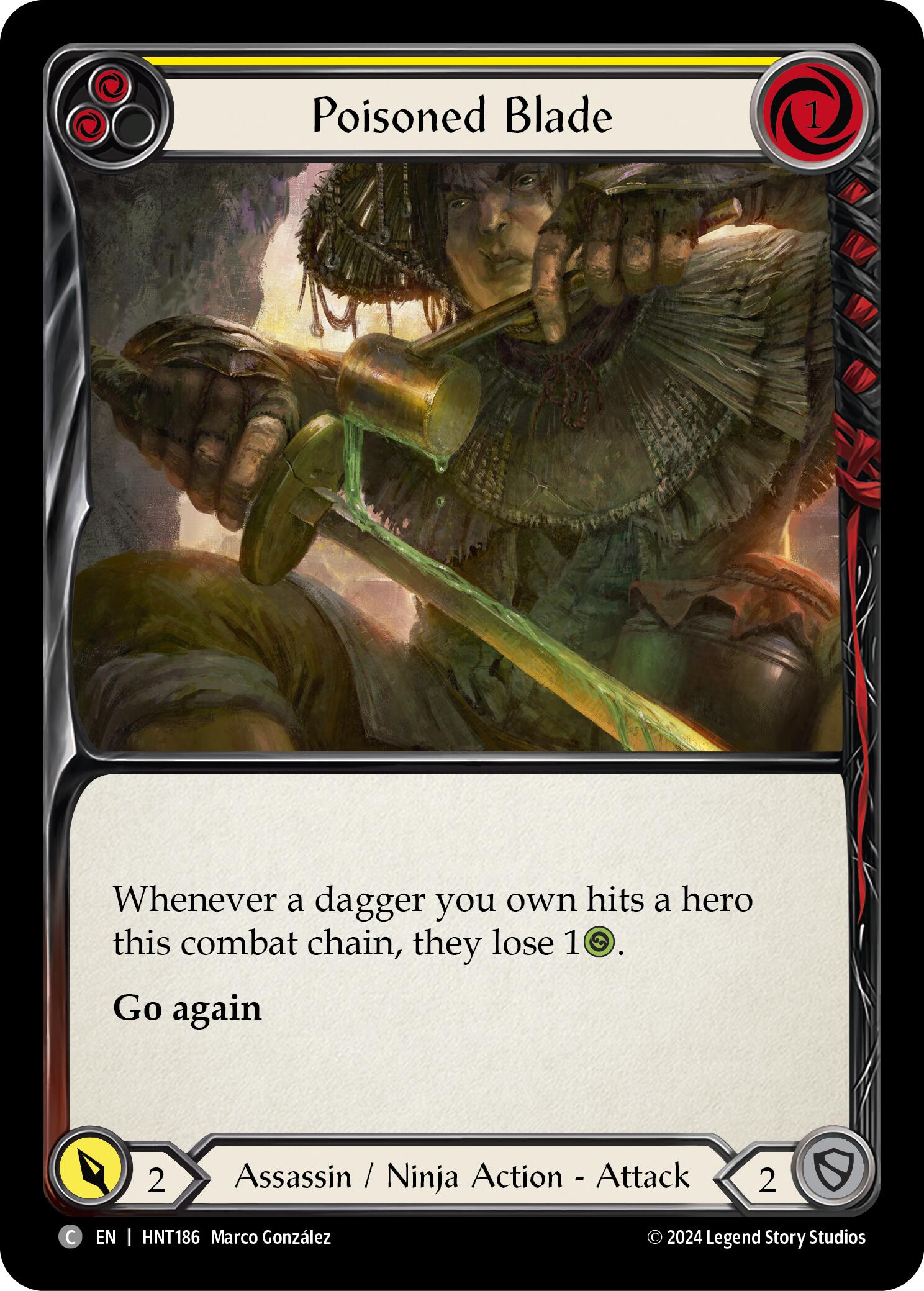 Poisoned Blade (Yellow) [HNT186] (The Hunted) | Card Merchant Takapuna