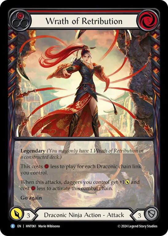 Wrath of Retribution (Red) (Extended Art) [HNT061] (The Hunted)  Rainbow Foil | Card Merchant Takapuna