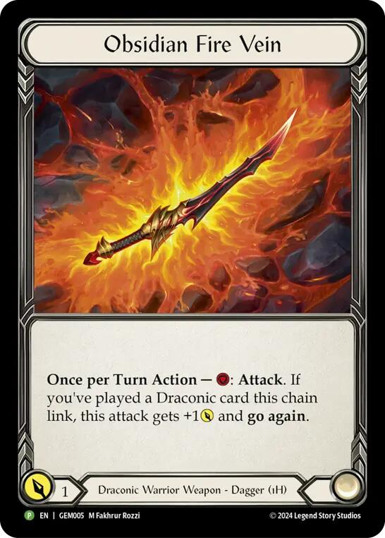 Obsidian Fire Vein [GEM005] (GEM Pack 1)  Cold Foil | Card Merchant Takapuna