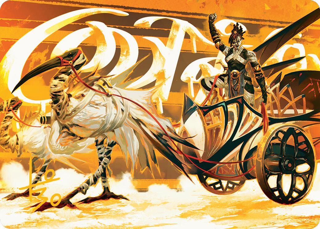 Skyseer's Chariot Art Card (Gold-Stamped Signature) [Aetherdrift Art Series] | Card Merchant Takapuna