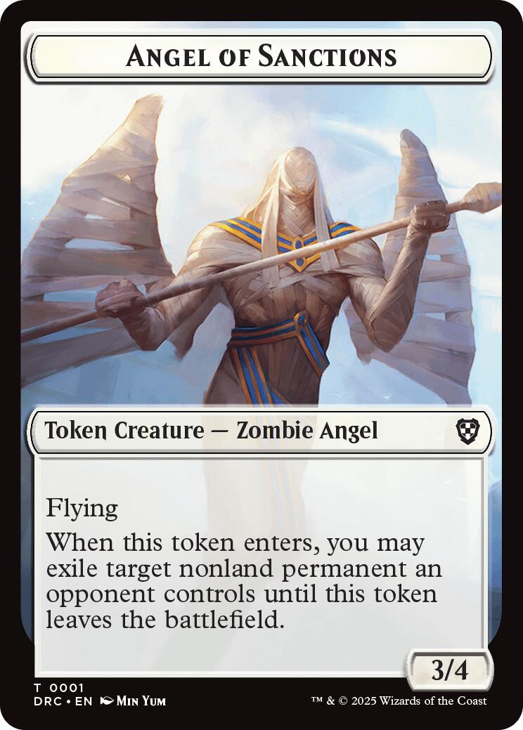 Angel of Sanctions // Vizier of Many Faces Double-Sided Token [Aetherdrift Commander] | Card Merchant Takapuna