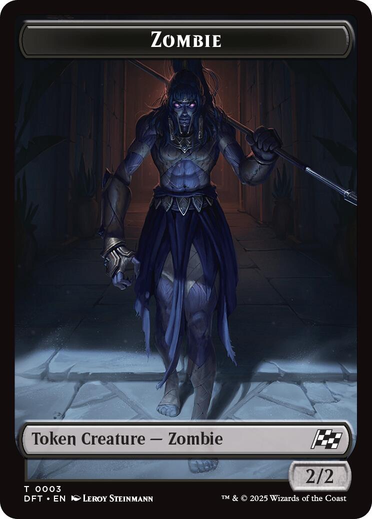 Zombie Warrior // Zombie (0003) Double-Sided Token [Aetherdrift Tokens] | Card Merchant Takapuna