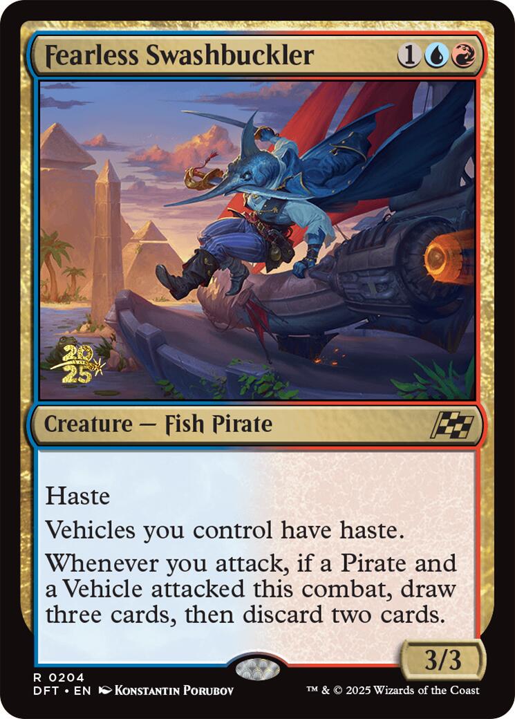 Fearless Swashbuckler [Aetherdrift Prerelease Promos] | Card Merchant Takapuna