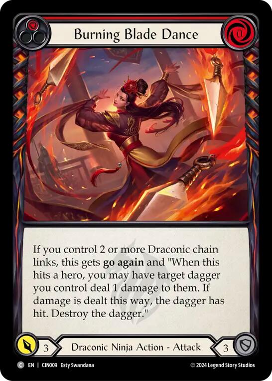 Burning Blade Dance (Red) [CIN009] (The Hunted Cindra Blitz Deck) | Card Merchant Takapuna