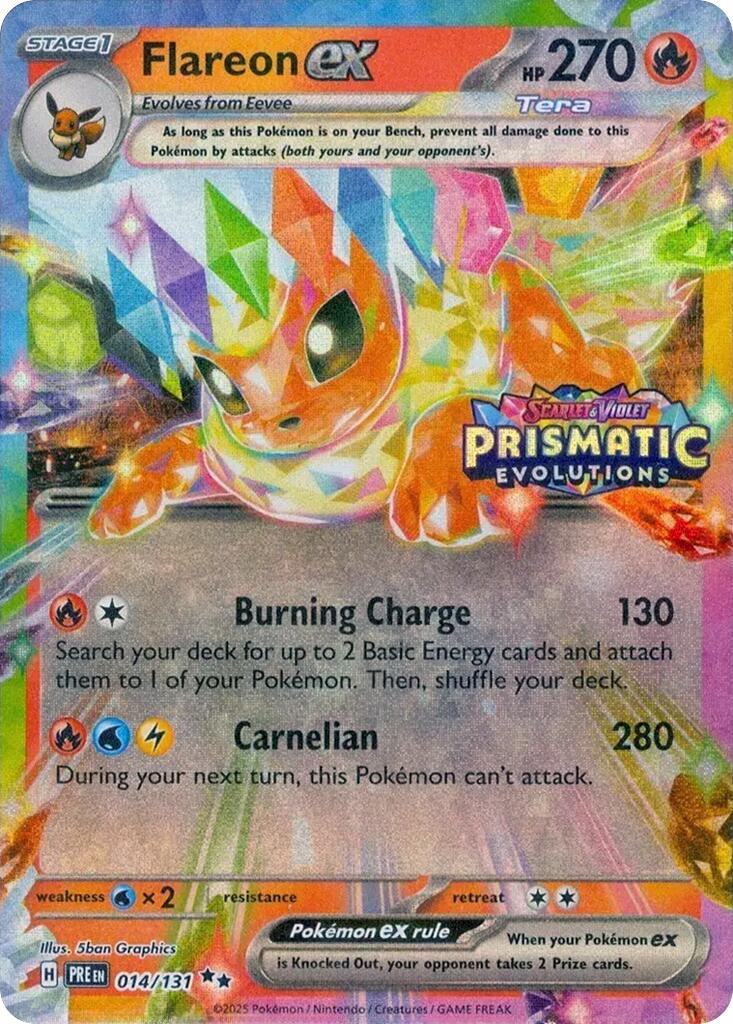 Flareon ex (014/131) (Prismatic Evolutions Stamp) [Scarlet & Violet: Prismatic Evolutions] | Card Merchant Takapuna