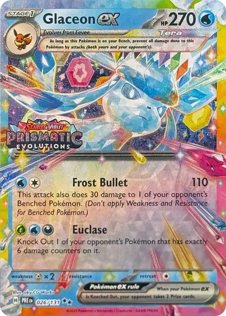 Glaceon ex (026/131) (Prismatic Evolutions Stamp) [Scarlet & Violet: Prismatic Evolutions] | Card Merchant Takapuna