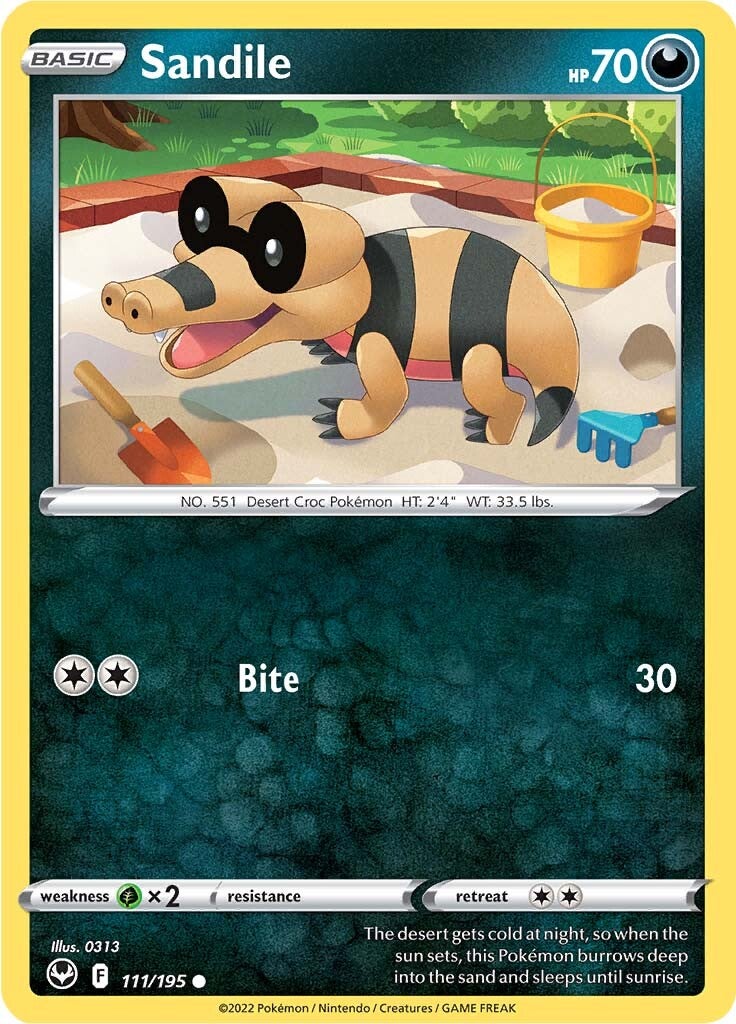 Sandile (111/195) [Sword & Shield: Silver Tempest] | Card Merchant Takapuna