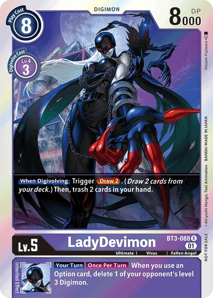 LadyDevimon [BT3-088] (Official Tournament Pack Vol.4) [Release Special Booster Promos] | Card Merchant Takapuna