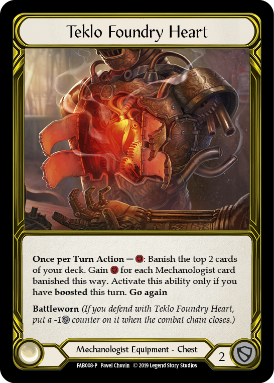 Teklo Foundry Heart [FAB008-P] (Promo)  1st Edition Cold Foil - Golden | Card Merchant Takapuna