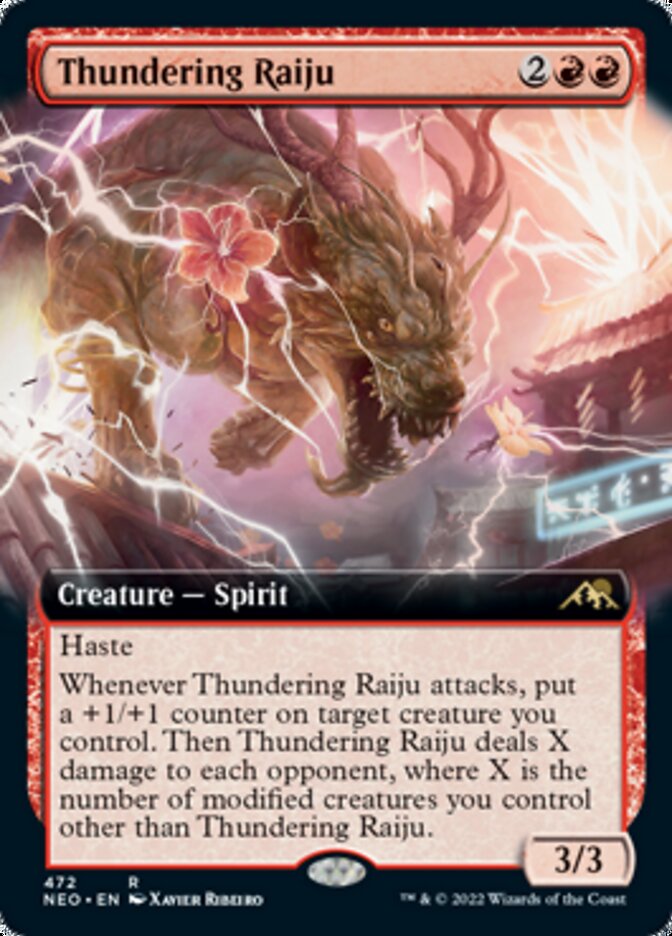 Thundering Raiju (Extended Art) [Kamigawa: Neon Dynasty] | Card Merchant Takapuna