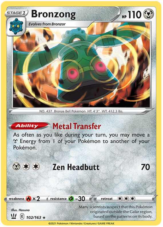 Bronzong (102/163) [Sword & Shield: Battle Styles] | Card Merchant Takapuna