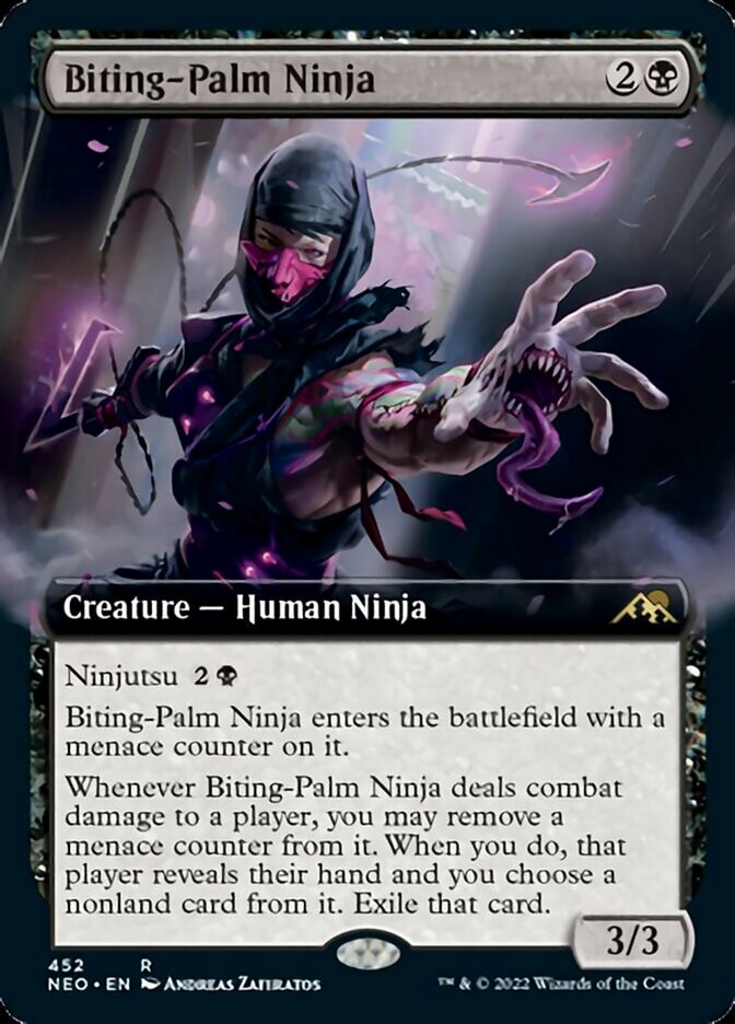 Biting-Palm Ninja (Extended Art) [Kamigawa: Neon Dynasty] | Card Merchant Takapuna