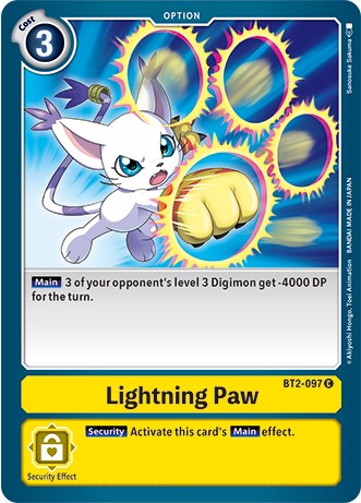 Lightning Paw [BT2-097] (Revision Pack 2021) [Release Special Booster Promos] | Card Merchant Takapuna