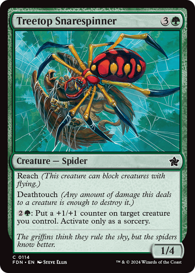 Treetop Snarespinner [Foundations] | Card Merchant Takapuna