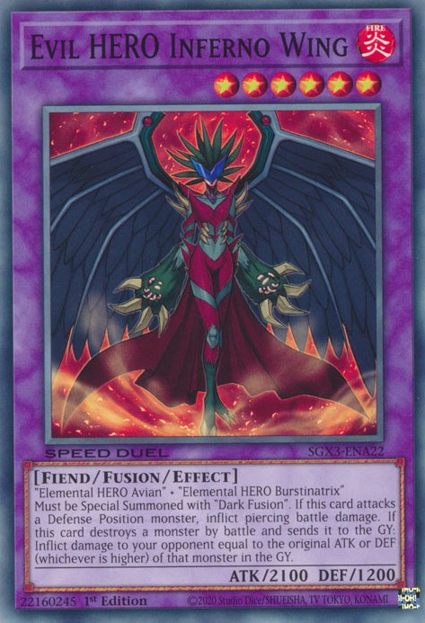 Evil HERO Inferno Wing [SGX3-ENA22] Common | Card Merchant Takapuna