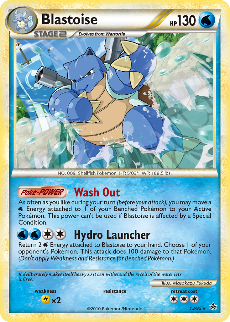 Blastoise (13/95) [HeartGold & SoulSilver: Unleashed] | Card Merchant Takapuna