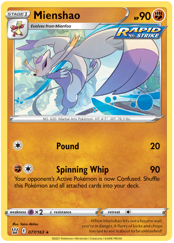 Mienshao (077/163) [Sword & Shield: Battle Styles] | Card Merchant Takapuna