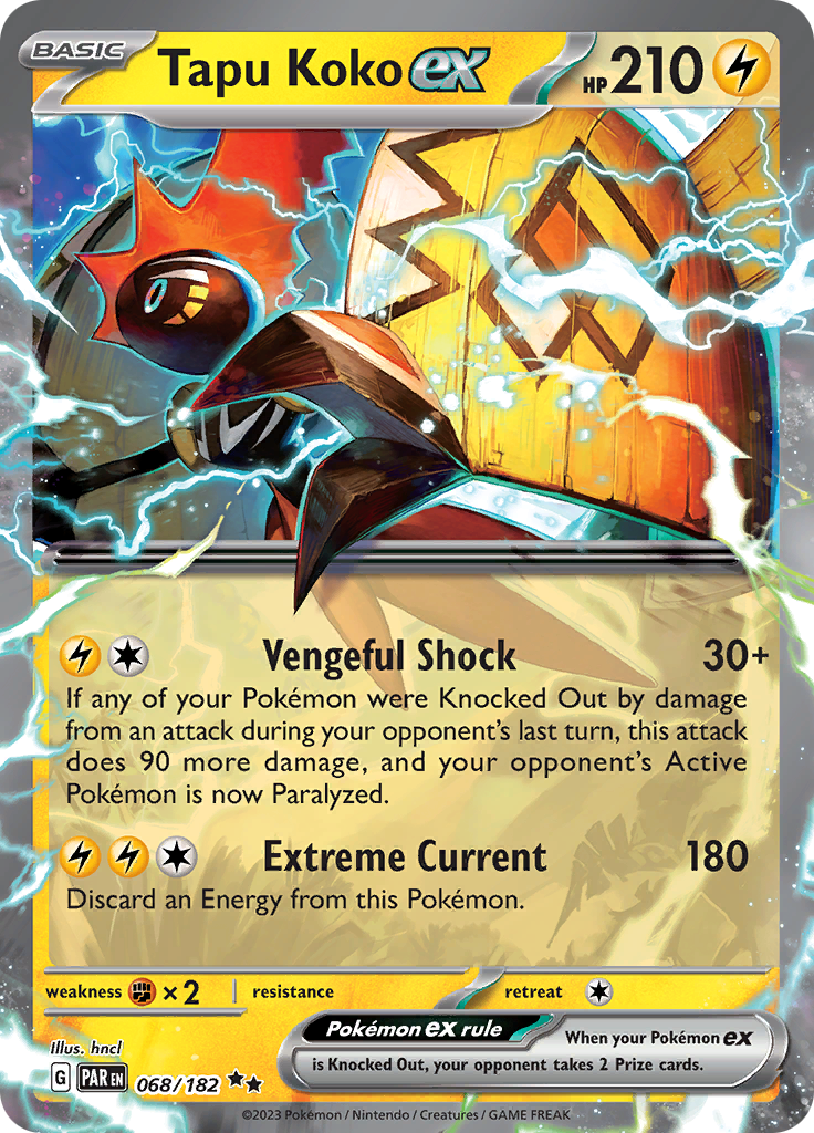 Tapu Koko ex (068/182) [Scarlet & Violet: Paradox Rift] | Card Merchant Takapuna