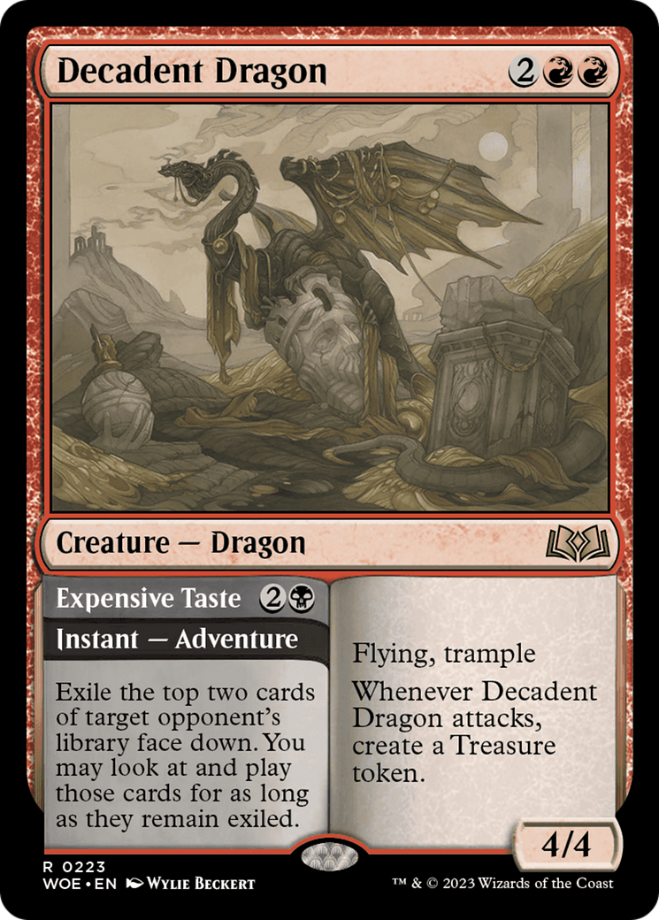 Decadent Dragon // Expensive Taste [Wilds of Eldraine] | Card Merchant Takapuna