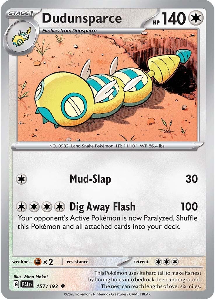 Dudunsparce (157/193) [Scarlet & Violet: Paldea Evolved] | Card Merchant Takapuna