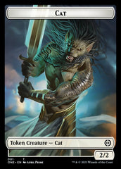 Rebel // Cat Double-Sided Token [Phyrexia: All Will Be One Tokens] | Card Merchant Takapuna