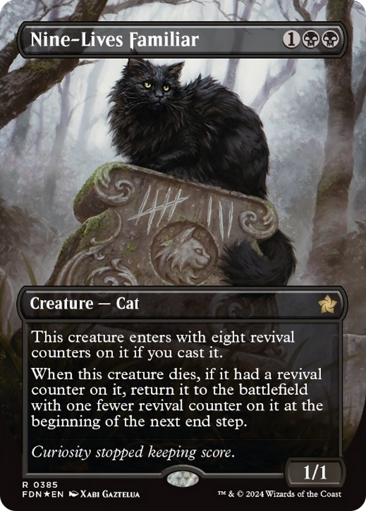 Nine-Lives Familiar (Borderless Mana Foil) [Foundations] | Card Merchant Takapuna