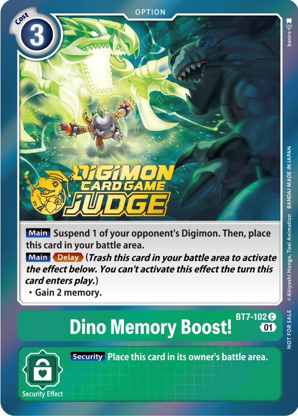 Dino Memory Boost! [BT7-102] (Judge Pack 3) [Next Adventure Promos] | Card Merchant Takapuna