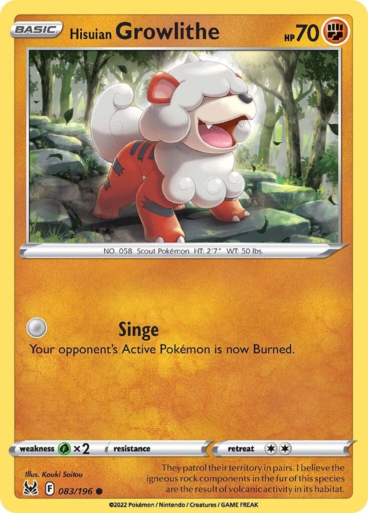 Hisuian Growlithe (083/196) [Sword & Shield: Lost Origin] | Card Merchant Takapuna