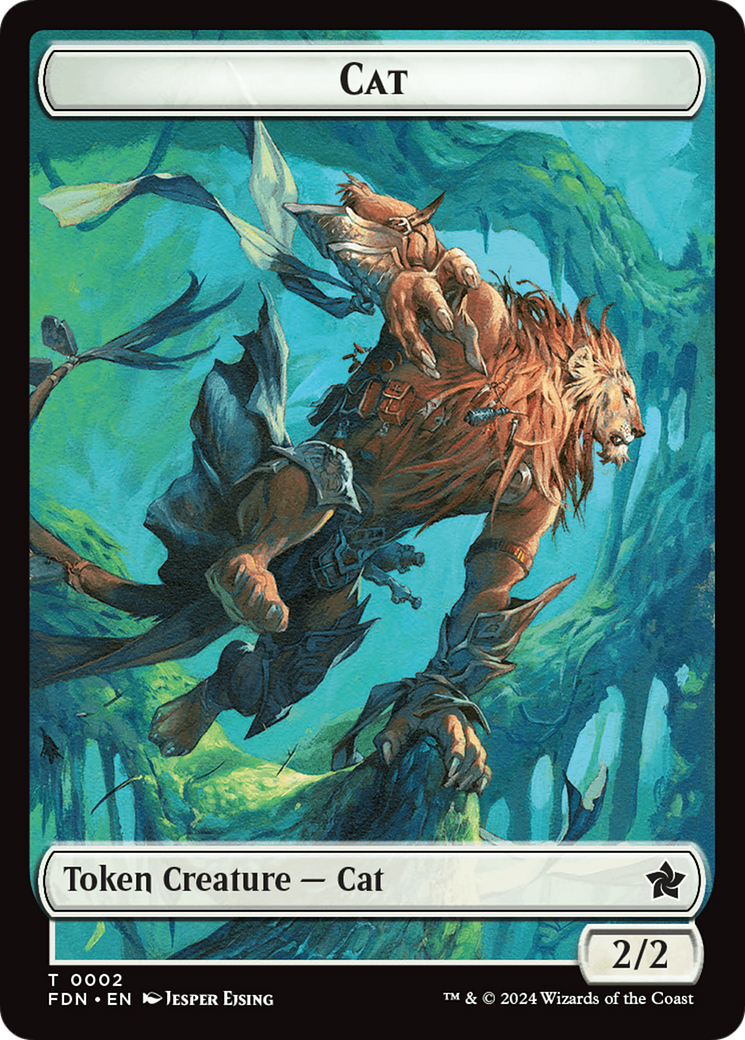 Cat (0001) // Cat (0002) Doubled-Sided Token [Foundations Tokens] | Card Merchant Takapuna