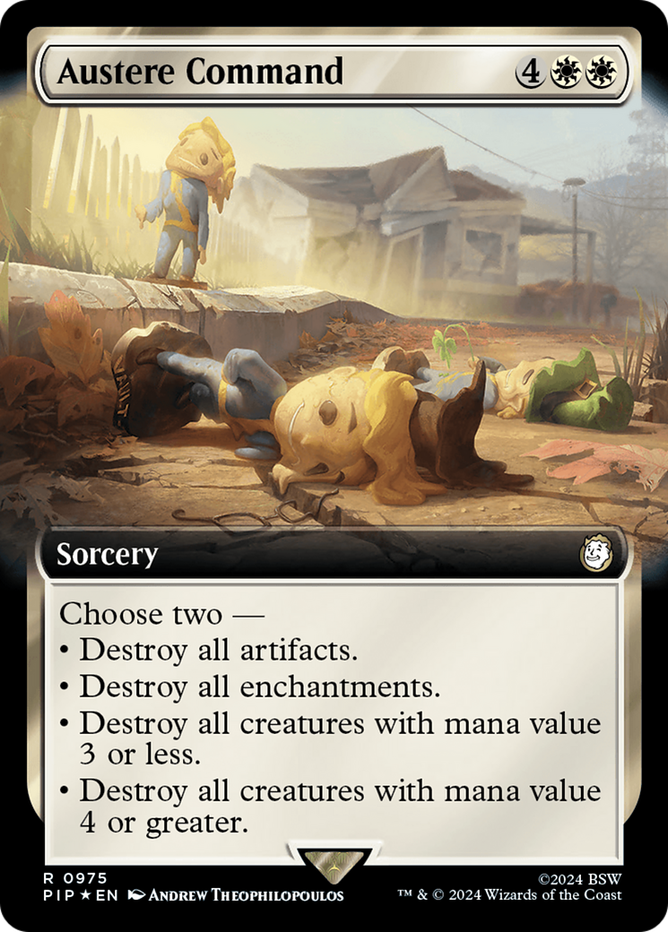 Austere Command (Extended Art) (Surge Foil) [Fallout] | Card Merchant Takapuna