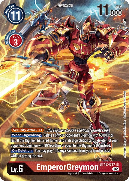 EmperorGreymon [BT12-017] (Alternate Art) [Across Time] | Card Merchant Takapuna