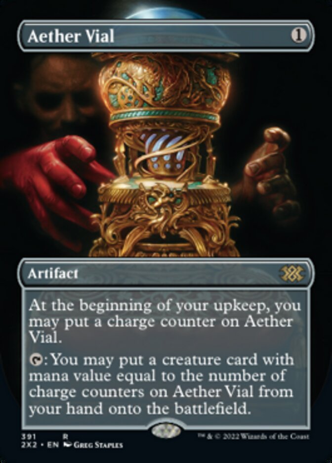 Aether Vial (Borderless Alternate Art) [Double Masters 2022] | Card Merchant Takapuna