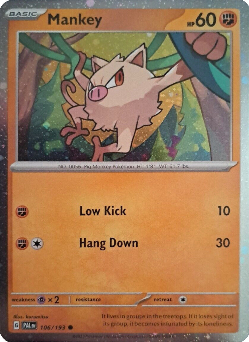 Mankey (106/193) (Cosmos Holo) [Scarlet & Violet: Paldea Evolved] | Card Merchant Takapuna