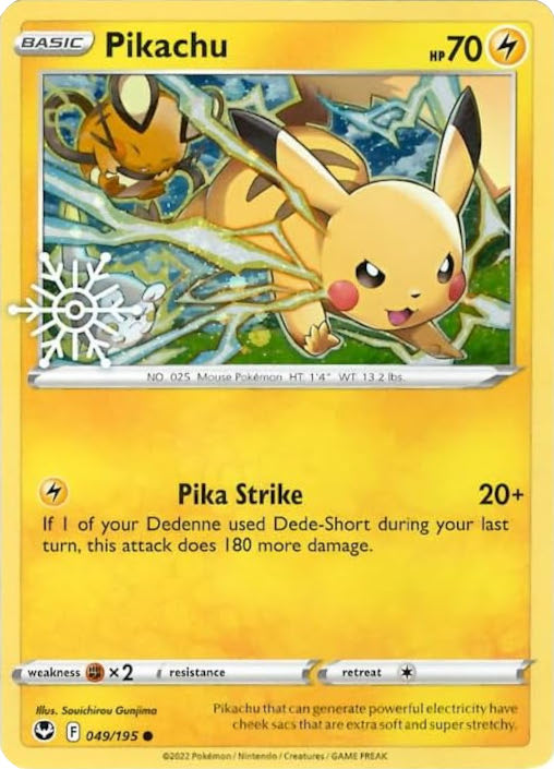 Pikachu (049/195) (Holiday Calendar) [Sword & Shield: Silver Tempest] | Card Merchant Takapuna