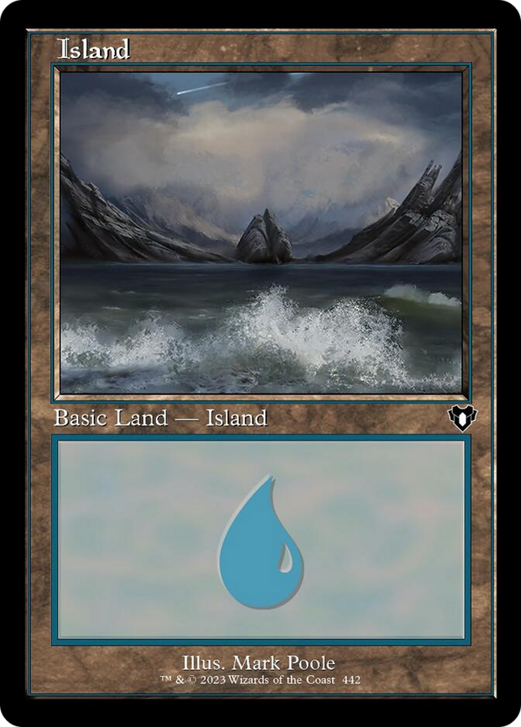 Island (442) (Retro) [Commander Masters] | Card Merchant Takapuna