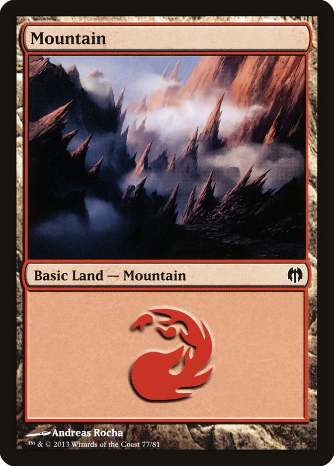 Mountain (77) [Duel Decks: Heroes vs. Monsters] | Card Merchant Takapuna