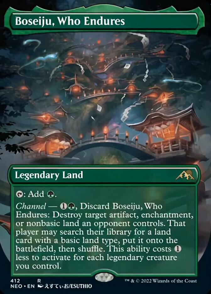 Boseiju, Who Endures (Borderless Alternate Art) [Kamigawa: Neon Dynasty] | Card Merchant Takapuna