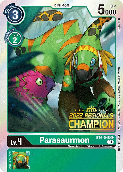 Parasaurmon [BT6-048] (2022 Championship Online Regional) (Online Champion) [Double Diamond Promos] | Card Merchant Takapuna