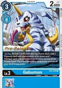 Gabumon [BT5-020] [Battle of Omni Pre-Release Promos] | Card Merchant Takapuna