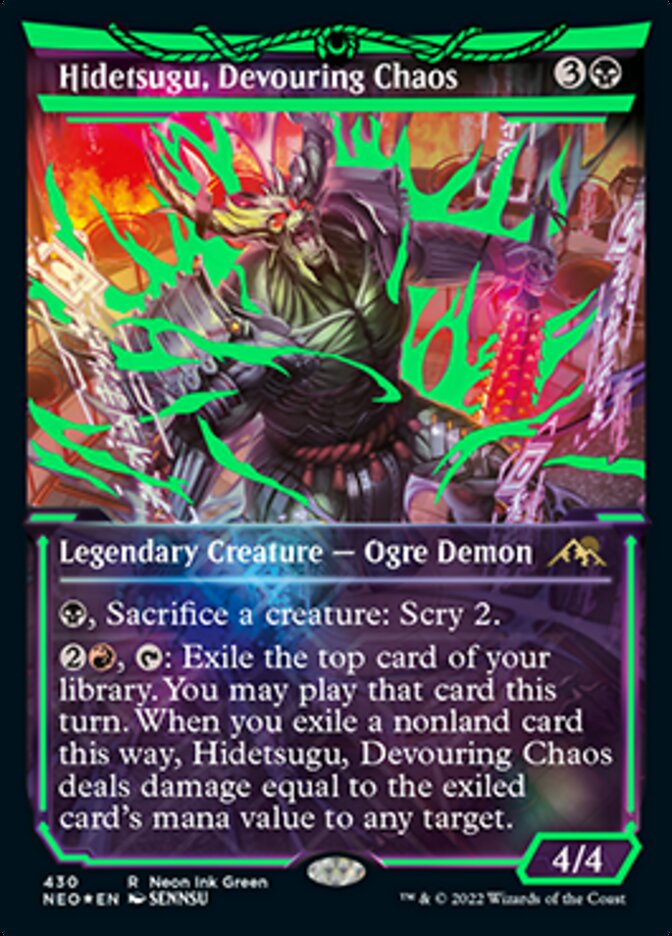 Hidetsugu, Devouring Chaos (Neon Ink Green) [Kamigawa: Neon Dynasty] | Card Merchant Takapuna