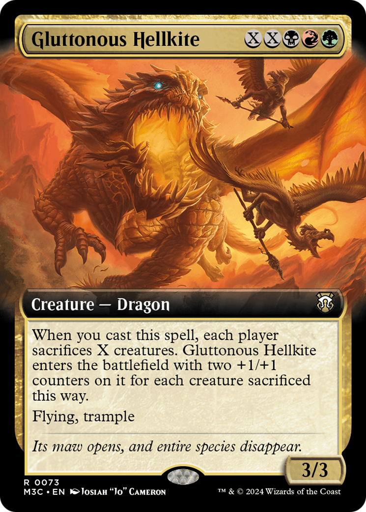 Gluttonous Hellkite (Extended Art) [Modern Horizons 3 Commander] | Card Merchant Takapuna