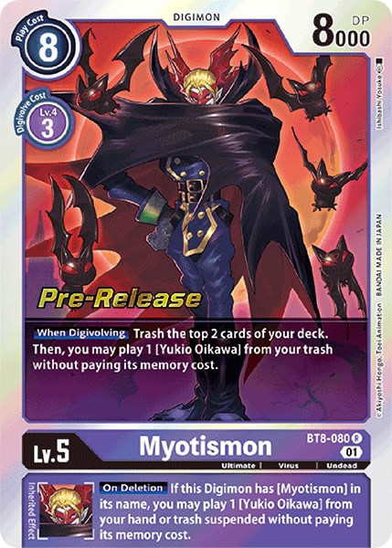 Myotismon [BT8-080] [New Awakening Pre-Release Cards] | Card Merchant Takapuna