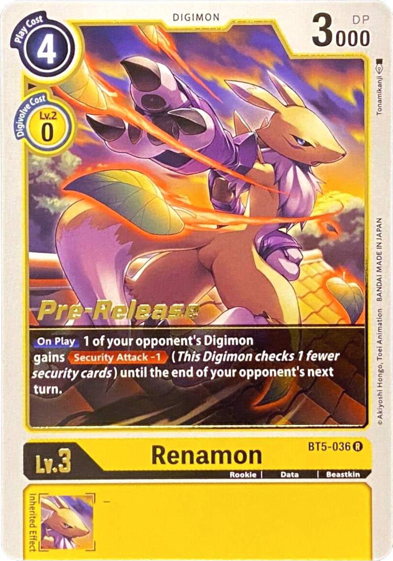 Renamon [BT5-036] [Battle of Omni Pre-Release Promos] | Card Merchant Takapuna