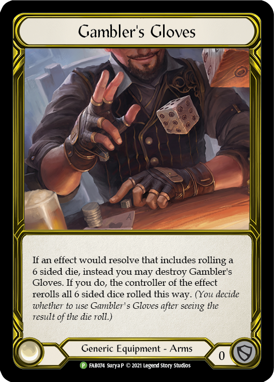 Gambler's Gloves (Golden) [FAB074] (Promo)  Cold Foil | Card Merchant Takapuna