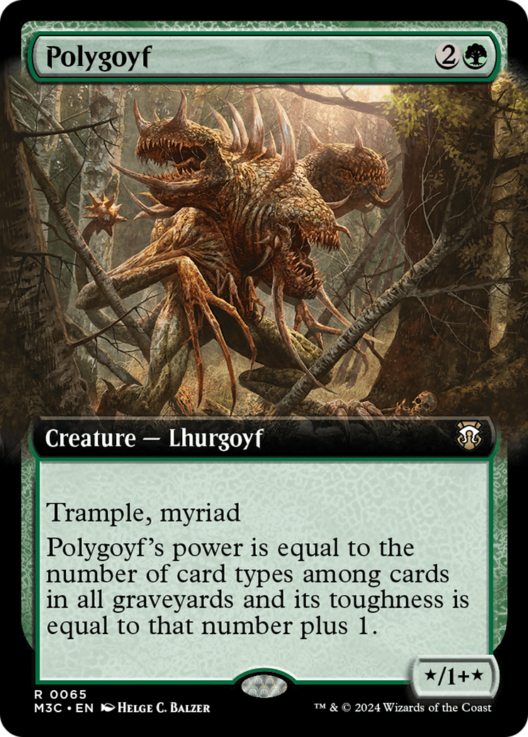 Polygoyf (Extended Art) (Ripple Foil) [Modern Horizons 3 Commander] | Card Merchant Takapuna