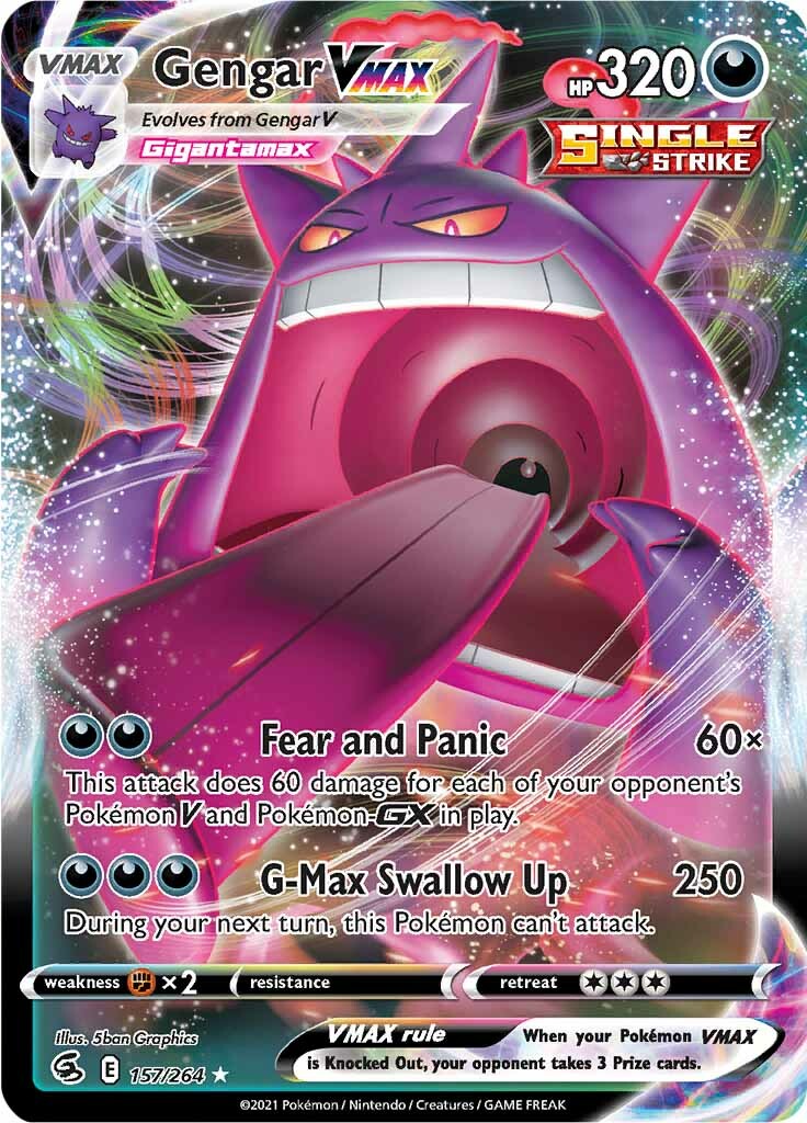 Gengar VMAX (157/264) [Sword & Shield: Fusion Strike] | Card Merchant Takapuna