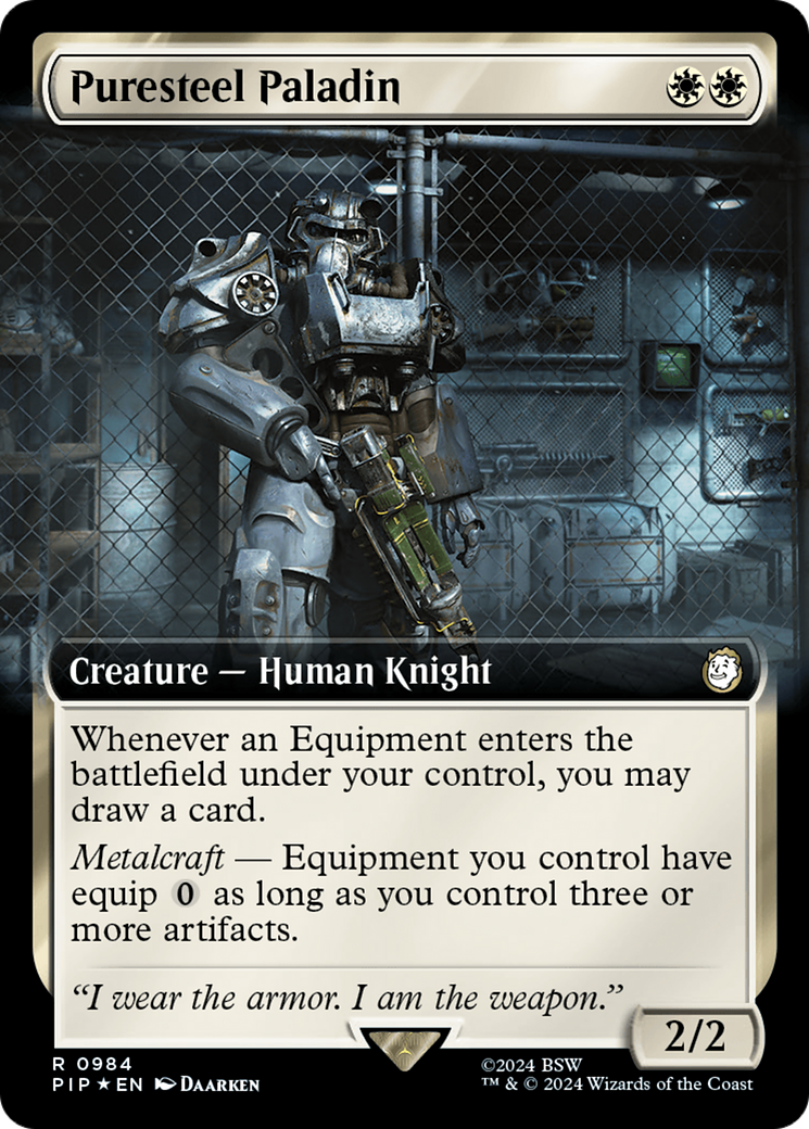 Puresteel Paladin (Extended Art) (Surge Foil) [Fallout] | Card Merchant Takapuna