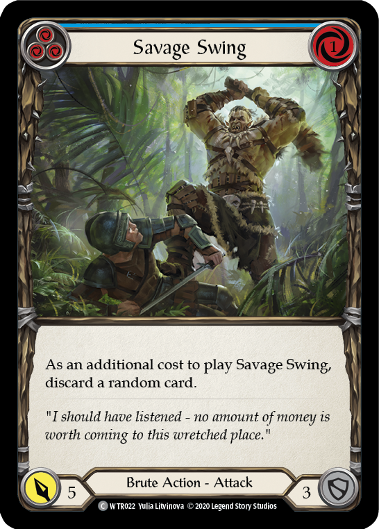 Savage Swing (Blue) [U-WTR022] (Welcome to Rathe Unlimited)  Unlimited Normal | Card Merchant Takapuna